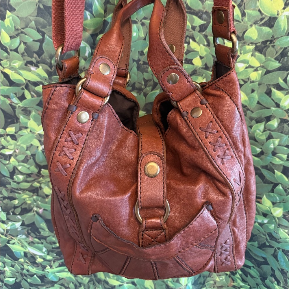 Vintage Lucky Brand Leather Hobo Satchel Bag - Picture 5 of 14